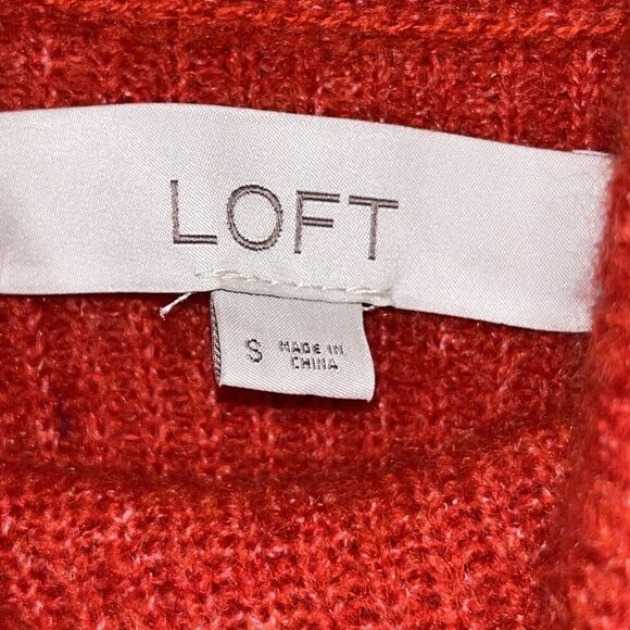 Loft Sweater Dress Sz Small Red Cowl Neck Long Sleeve Christmas Holiday - Picture 4 of 7